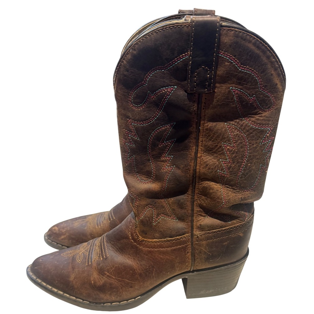 Smoky Mountain Womens‎ Size 4D Brown Leather Western Cowboy Boots Pointed Toe